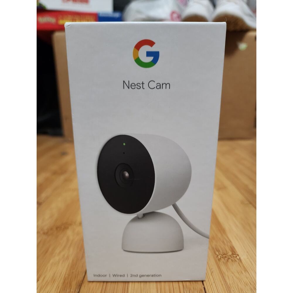 Google Nest Cam Indoor Wired 2nd Generation Security Camera White TESTED, WORKS!
